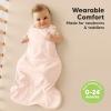 image2Pack Organic Baby Sleep Sacks 100 Cotton  Soft ampamp Breathable 05TOG Baby Wearable Blanket Toddler Sleeping Sack 1824 months Easy to Wear Transitional Swaddles for Newborns InfantsGlacier LMist Rose