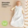 image2Pack Organic Baby Sleep Sacks 100 Cotton  Soft ampamp Breathable 05TOG Baby Wearable Blanket Toddler Sleeping Sack 1824 months Easy to Wear Transitional Swaddles for Newborns InfantsGlacier LNordic