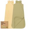 image2Pack Organic Baby Sleep Sacks 100 Cotton  Soft ampamp Breathable 05TOG Baby Wearable Blanket Toddler Sleeping Sack 1824 months Easy to Wear Transitional Swaddles for Newborns InfantsGlacier LAvocado