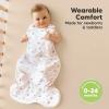 image2Pack Organic Baby Sleep Sacks 100 Cotton  Soft ampamp Breathable 05TOG Baby Wearable Blanket Toddler Sleeping Sack 1824 months Easy to Wear Transitional Swaddles for Newborns InfantsGlacier LButterflies
