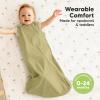 image2Pack Organic Baby Sleep Sacks 100 Cotton  Soft ampamp Breathable 05TOG Baby Wearable Blanket Toddler Sleeping Sack 1824 months Easy to Wear Transitional Swaddles for Newborns InfantsGlacier LAvocado