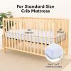 image2Pack Waterproof Baby Crib Sheets for Boys Girls  52x28 Viscose Derived from Bamboo Toddler Bed Sheet Neutral Fitted Crib Mattress Protector Cover for Baby Bedding Soft ampamp Gentle EcruBlue Flax