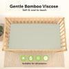 image2Pack Waterproof Baby Crib Sheets for Boys Girls  52x28 Viscose Derived from Bamboo Toddler Bed Sheet Neutral Fitted Crib Mattress Protector Cover for Baby Bedding Soft ampamp Gentle EcruLichen