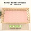 image2Pack Waterproof Baby Crib Sheets for Boys Girls  52x28 Viscose Derived from Bamboo Toddler Bed Sheet Neutral Fitted Crib Mattress Protector Cover for Baby Bedding Soft ampamp Gentle EcruButterflies
