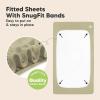 image2Pack Waterproof Baby Crib Sheets for Boys Girls  52x28 Viscose Derived from Bamboo Toddler Bed Sheet Neutral Fitted Crib Mattress Protector Cover for Baby Bedding Soft ampamp Gentle EcruOregano