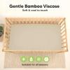 image2Pack Waterproof Baby Crib Sheets for Boys Girls  52x28 Viscose Derived from Bamboo Toddler Bed Sheet Neutral Fitted Crib Mattress Protector Cover for Baby Bedding Soft ampamp Gentle EcruHedges