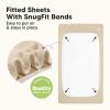 image2Pack Waterproof Baby Crib Sheets for Boys Girls  52x28 Viscose Derived from Bamboo Toddler Bed Sheet Neutral Fitted Crib Mattress Protector Cover for Baby Bedding Soft ampamp Gentle EcruHedges