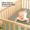 image2Pack Waterproof Baby Crib Sheets for Boys Girls  52x28 Viscose Derived from Bamboo Toddler Bed Sheet Neutral Fitted Crib Mattress Protector Cover for Baby Bedding Soft ampamp Gentle EcruLichen