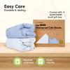 image2Pack Waterproof Baby Crib Sheets for Boys Girls  52x28 Viscose Derived from Bamboo Toddler Bed Sheet Neutral Fitted Crib Mattress Protector Cover for Baby Bedding Soft ampamp Gentle EcruBlue Flax
