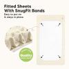 image2Pack Waterproof Baby Crib Sheets for Boys Girls  52x28 Viscose Derived from Bamboo Toddler Bed Sheet Neutral Fitted Crib Mattress Protector Cover for Baby Bedding Soft ampamp Gentle EcruBumble Bear