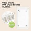 image2Pack Waterproof Baby Crib Sheets for Boys Girls  52x28 Viscose Derived from Bamboo Toddler Bed Sheet Neutral Fitted Crib Mattress Protector Cover for Baby Bedding Soft ampamp Gentle EcruSoft White