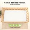 image2Pack Waterproof Baby Crib Sheets for Boys Girls  52x28 Viscose Derived from Bamboo Toddler Bed Sheet Neutral Fitted Crib Mattress Protector Cover for Baby Bedding Soft ampamp Gentle EcruSoft White