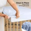 image2Pack Waterproof Crib Sheets for Boy Girl  Organic Cotton 52X28 Fitted Crib Sheets NeutralCrib Mattress Protector SheetsSoft Toddler Bed SheetsWashable Infant Fitted Baby Crib SheetsKeaSafariBlue Flax