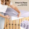 image2Pack Waterproof Crib Sheets for Boy Girl  Organic Cotton 52X28 Fitted Crib Sheets NeutralCrib Mattress Protector SheetsSoft Toddler Bed SheetsWashable Infant Fitted Baby Crib SheetsKeaSafariLilac