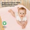 image2Pack Waterproof Crib Sheets for Boy Girl  Organic Cotton 52X28 Fitted Crib Sheets NeutralCrib Mattress Protector SheetsSoft Toddler Bed SheetsWashable Infant Fitted Baby Crib SheetsKeaSafariMist Rose