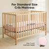 image2Pack Waterproof Crib Sheets for Boy Girl  Organic Cotton 52X28 Fitted Crib Sheets NeutralCrib Mattress Protector SheetsSoft Toddler Bed SheetsWashable Infant Fitted Baby Crib SheetsKeaSafariMist Rose
