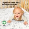 image2Pack Waterproof Crib Sheets for Boy Girl  Organic Cotton 52X28 Fitted Crib Sheets NeutralCrib Mattress Protector SheetsSoft Toddler Bed SheetsWashable Infant Fitted Baby Crib SheetsKeaSafariKeasafari