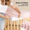image2Pack Waterproof Crib Sheets for Boy Girl  Organic Cotton 52X28 Fitted Crib Sheets NeutralCrib Mattress Protector SheetsSoft Toddler Bed SheetsWashable Infant Fitted Baby Crib SheetsKeaSafariMist Rose