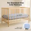 image2Pack Waterproof Crib Sheets for Boy Girl  Organic Cotton 52X28 Fitted Crib Sheets NeutralCrib Mattress Protector SheetsSoft Toddler Bed SheetsWashable Infant Fitted Baby Crib SheetsKeaSafariBlue Flax