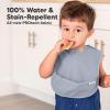 image3Pack Waterproof Baby Bibs for Eating  Lightweight Toddler Feeding Bibs with Large Food Catcher Mess Proof FoodGrade Baby Eating Essentials Easy to Put On ampamp Clean OceanSlate