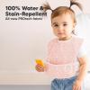 image3Pack Waterproof Baby Bibs for Eating  Lightweight Toddler Feeding Bibs with Large Food Catcher Mess Proof FoodGrade Baby Eating Essentials Easy to Put On ampamp Clean OceanFleur