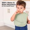 image3Pack Waterproof Baby Bibs for Eating  Lightweight Toddler Feeding Bibs with Large Food Catcher Mess Proof FoodGrade Baby Eating Essentials Easy to Put On ampamp Clean OceanJade