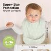 image3Pack Waterproof Baby Bibs for Eating  Lightweight Toddler Feeding Bibs with Large Food Catcher Mess Proof FoodGrade Baby Eating Essentials Easy to Put On ampamp Clean OceanBloom