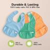 image3Pack Waterproof Baby Bibs for Eating  Lightweight Toddler Feeding Bibs with Large Food Catcher Mess Proof FoodGrade Baby Eating Essentials Easy to Put On ampamp Clean OceanSlate