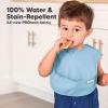 image3Pack Waterproof Baby Bibs for Eating  Lightweight Toddler Feeding Bibs with Large Food Catcher Mess Proof FoodGrade Baby Eating Essentials Easy to Put On ampamp Clean OceanBasics