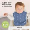image3Pack Waterproof Baby Bibs for Eating  Lightweight Toddler Feeding Bibs with Large Food Catcher Mess Proof FoodGrade Baby Eating Essentials Easy to Put On ampamp Clean OceanMarine Muse