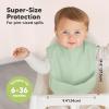 image3Pack Waterproof Baby Bibs for Eating  Lightweight Toddler Feeding Bibs with Large Food Catcher Mess Proof FoodGrade Baby Eating Essentials Easy to Put On ampamp Clean OceanMellow