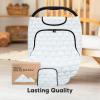 imageBaby Car Seat Cover for Boys Girls  Breathable Infant Carseat Canopy for Winter Rain Universal Stretchy Fit Nursing Cover for Breastfeeding Newborns Super Soft Easy Access Zip Window FableIris