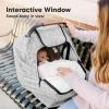 imageBaby Car Seat Cover for Boys Girls  Breathable Infant Carseat Canopy for Winter Rain Universal Stretchy Fit Nursing Cover for Breastfeeding Newborns Super Soft Easy Access Zip Window FableHerringbone
