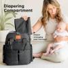 imageDiaper Bag Backpack  Multifunctional Travel Diaper Back PacksMaternity Baby Changing Bags Compact 12L Capacity PU Leather Waterproof Unisex Stylish Nappy Bag Diaper Changing Pad Navy BlueCharcoal