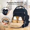 imageDiaper Bag Backpack  Multifunctional Travel Diaper Back PacksMaternity Baby Changing Bags Compact 12L Capacity PU Leather Waterproof Unisex Stylish Nappy Bag Diaper Changing Pad Navy BlueNavy Blue