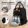 imageDiaper Bag Backpack  Multifunctional Travel Diaper Back PacksMaternity Baby Changing Bags Compact 12L Capacity PU Leather Waterproof Unisex Stylish Nappy Bag Diaper Changing Pad Navy BlueTrendy Black
