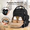 imageDiaper Bag Backpack  Multifunctional Travel Diaper Back PacksMaternity Baby Changing Bags Compact 12L Capacity PU Leather Waterproof Unisex Stylish Nappy Bag Diaper Changing Pad Navy BlueTrendy Black