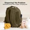imageDiaper Bag Backpack  Multifunctional Travel Diaper Back PacksMaternity Baby Changing Bags Compact 12L Capacity PU Leather Waterproof Unisex Stylish Nappy Bag Diaper Changing Pad Navy BlueDark Olive
