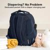 imageDiaper Bag Backpack  Multifunctional Travel Diaper Back PacksMaternity Baby Changing Bags Compact 12L Capacity PU Leather Waterproof Unisex Stylish Nappy Bag Diaper Changing Pad Navy BlueNavy Blue
