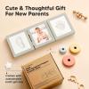 imageInkless Baby Handprint and Footprint Kit for Newborn  Baby Footprint Kit Newborn Keepsake Nursery Picture FrameDog Paw Print MakerPersonalized Gifts for New MomShowers ampamp RegistryPetal PinkGoldCloud Gray