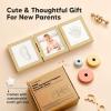 imageInkless Baby Handprint and Footprint Kit for Newborn  Baby Footprint Kit Newborn Keepsake Nursery Picture FrameDog Paw Print MakerPersonalized Gifts for New MomShowers ampamp RegistryPetal PinkGoldAsh Wood