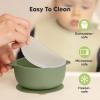 imageKeaBabies 2Pack Baby Bowls with Suctions Lids  Silicone Toddler Suction Bowls for Baby Boy Girl Kids Food Grade Silicone BPAFree Dishwasher Safe Toddler Eating Essentials DesertSlate