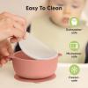 imageKeaBabies 2Pack Baby Bowls with Suctions Lids  Silicone Toddler Suction Bowls for Baby Boy Girl Kids Food Grade Silicone BPAFree Dishwasher Safe Toddler Eating Essentials DesertRoseate