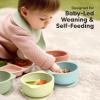 imageKeaBabies 2Pack Baby Bowls with Suctions Lids  Silicone Toddler Suction Bowls for Baby Boy Girl Kids Food Grade Silicone BPAFree Dishwasher Safe Toddler Eating Essentials DesertPastel Sky