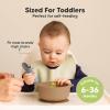 imageKeaBabies 2Pack Baby Bowls with Suctions Lids  Silicone Toddler Suction Bowls for Baby Boy Girl Kids Food Grade Silicone BPAFree Dishwasher Safe Toddler Eating Essentials DesertDesert
