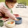 imageKeaBabies 2Pack Baby Bowls with Suctions Lids  Silicone Toddler Suction Bowls for Baby Boy Girl Kids Food Grade Silicone BPAFree Dishwasher Safe Toddler Eating Essentials DesertRoseate