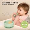 imageKeaBabies 2Pack Baby Bowls with Suctions Lids  Silicone Toddler Suction Bowls for Baby Boy Girl Kids Food Grade Silicone BPAFree Dishwasher Safe Toddler Eating Essentials DesertMellow