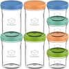 imageKeaBabies 4pk 8oz ampamp 4pk 4oz Glass Baby Food Containers with Lids  LeakProof Microwavable Small Glass Jars Baby Purees ampamp Toddler Snack Storage Containers BPAFree Dishwasher ampamp Freezer SafeSageKea