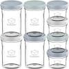 imageKeaBabies 4pk 8oz ampamp 4pk 4oz Glass Baby Food Containers with Lids  LeakProof Microwavable Small Glass Jars Baby Purees ampamp Toddler Snack Storage Containers BPAFree Dishwasher ampamp Freezer SafeSageSlate