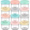 imageKeaBabies 4pk 8oz ampamp 4pk 4oz Glass Baby Food Containers with Lids  LeakProof Microwavable Small Glass Jars Baby Purees ampamp Toddler Snack Storage Containers BPAFree Dishwasher ampamp Freezer SafeSagePastels